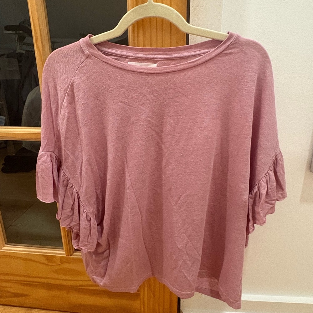 Velvet by Graham & Spencer Mauve Ruffle Sleeve Blouse